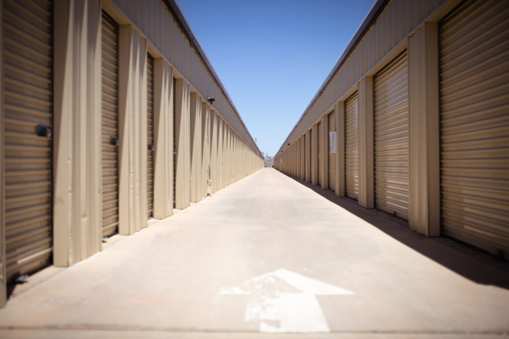 A row of storage units and their entry doors at the Got Storage of Peoria, Arizona storage facility..