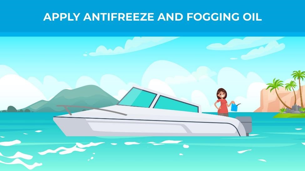 Apply antifreeze and fogging oil