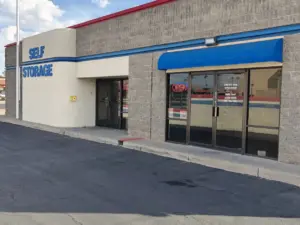 Self storage building entrance.